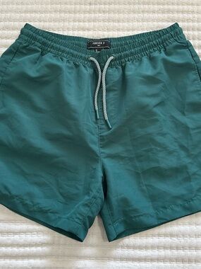 Forever 21 Men's Teal Green Swim Trunks